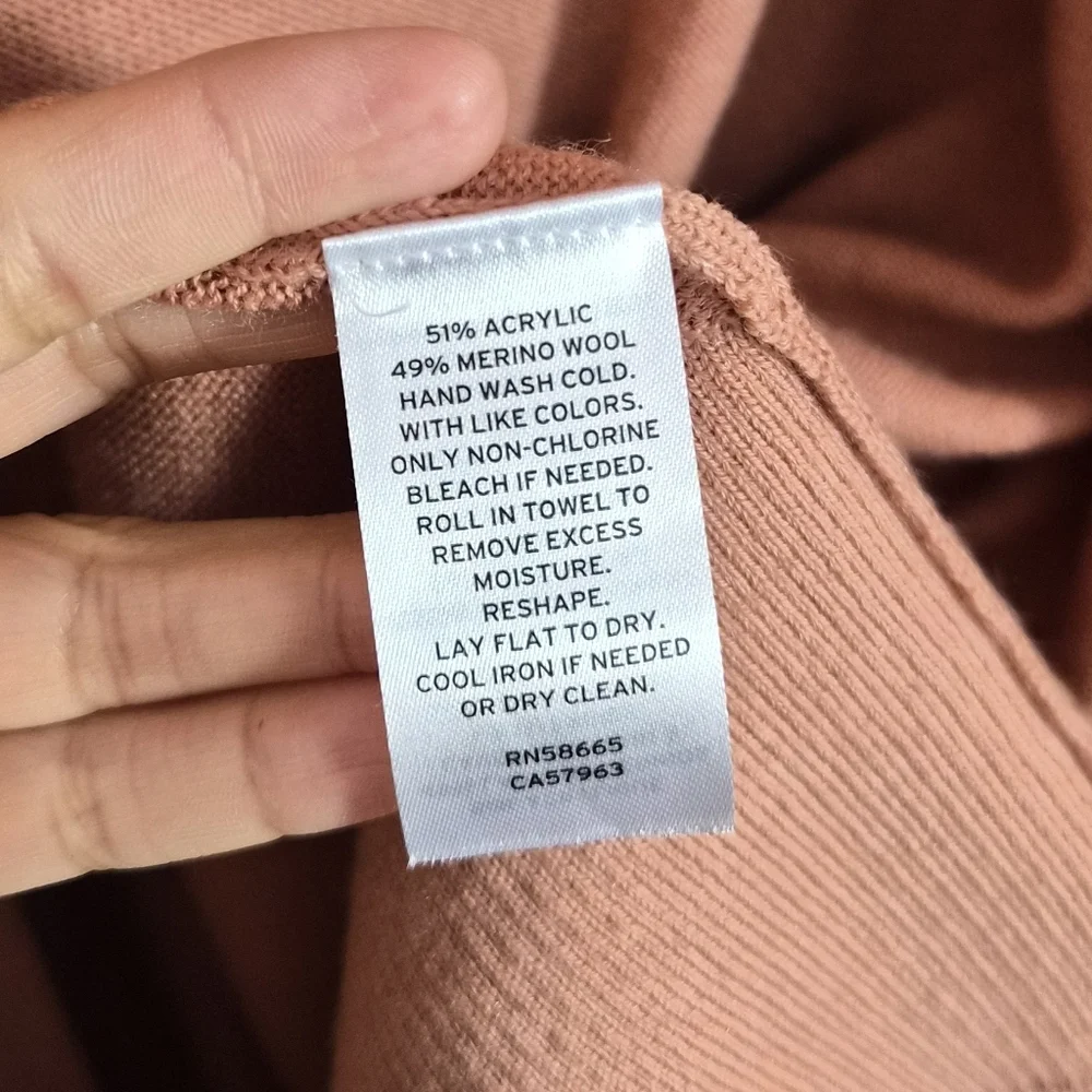 NORDSTROM Women Pink Puff Long Sleeve Open Front Cardigan Size Large